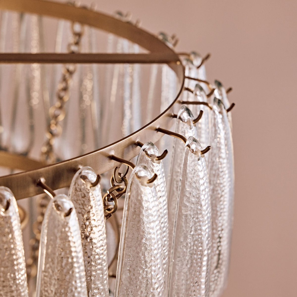 Lussington 89cm Glass Chandelier - Gold