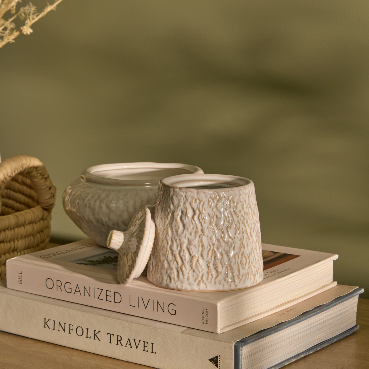 Alderney 10cm Lidded Ceramic Sea Salt and Bergamot Candle - Whitewash