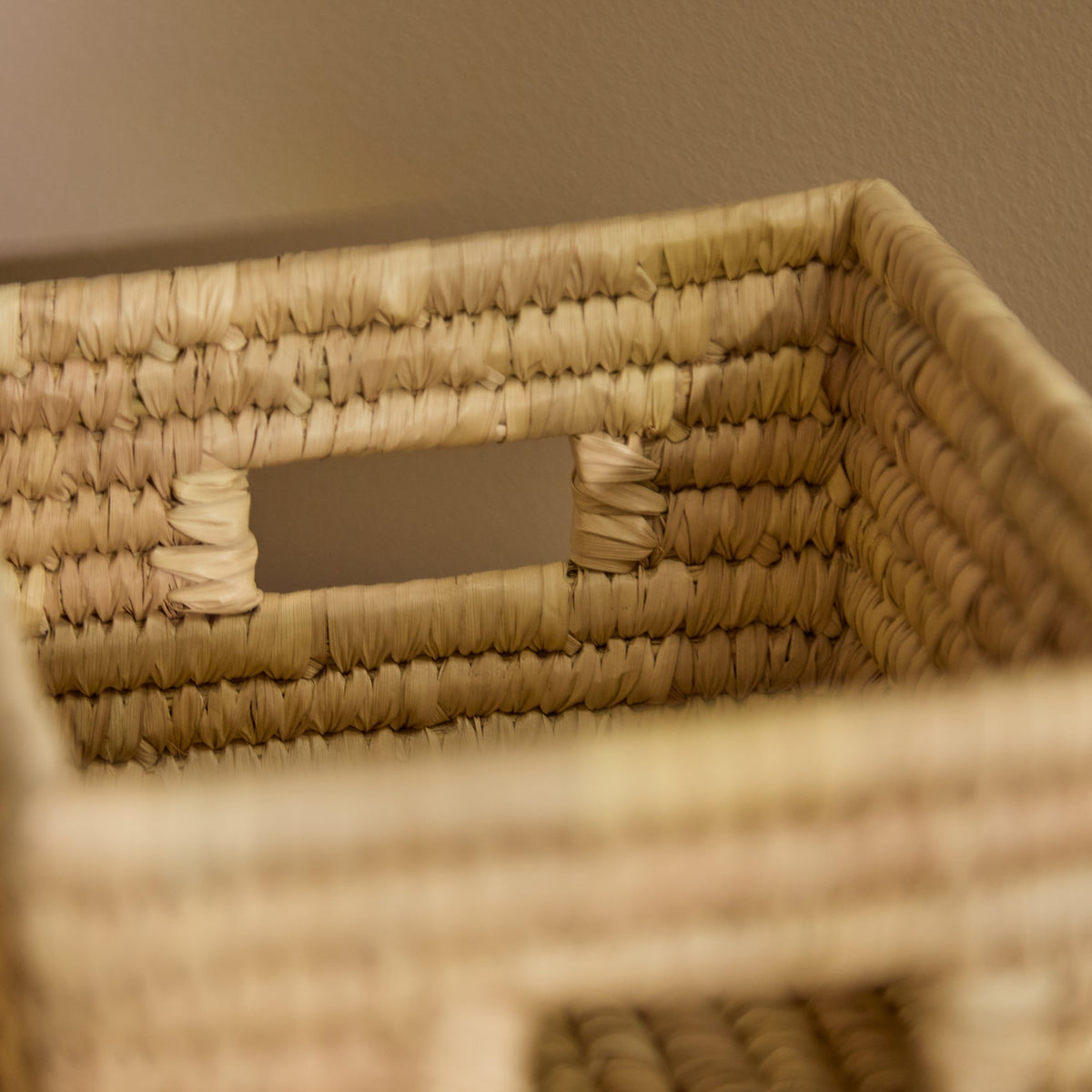 Kasheli 20x15cm Rectangular Basket - Natural Date Leaf