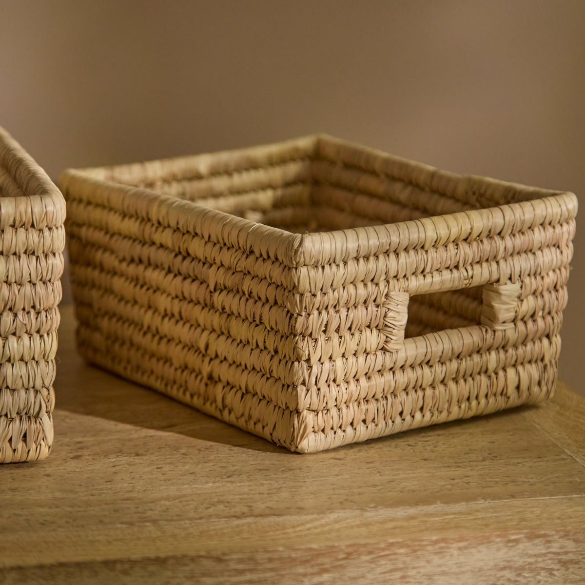 Kasheli 20x15cm Rectangular Basket - Natural Date Leaf
