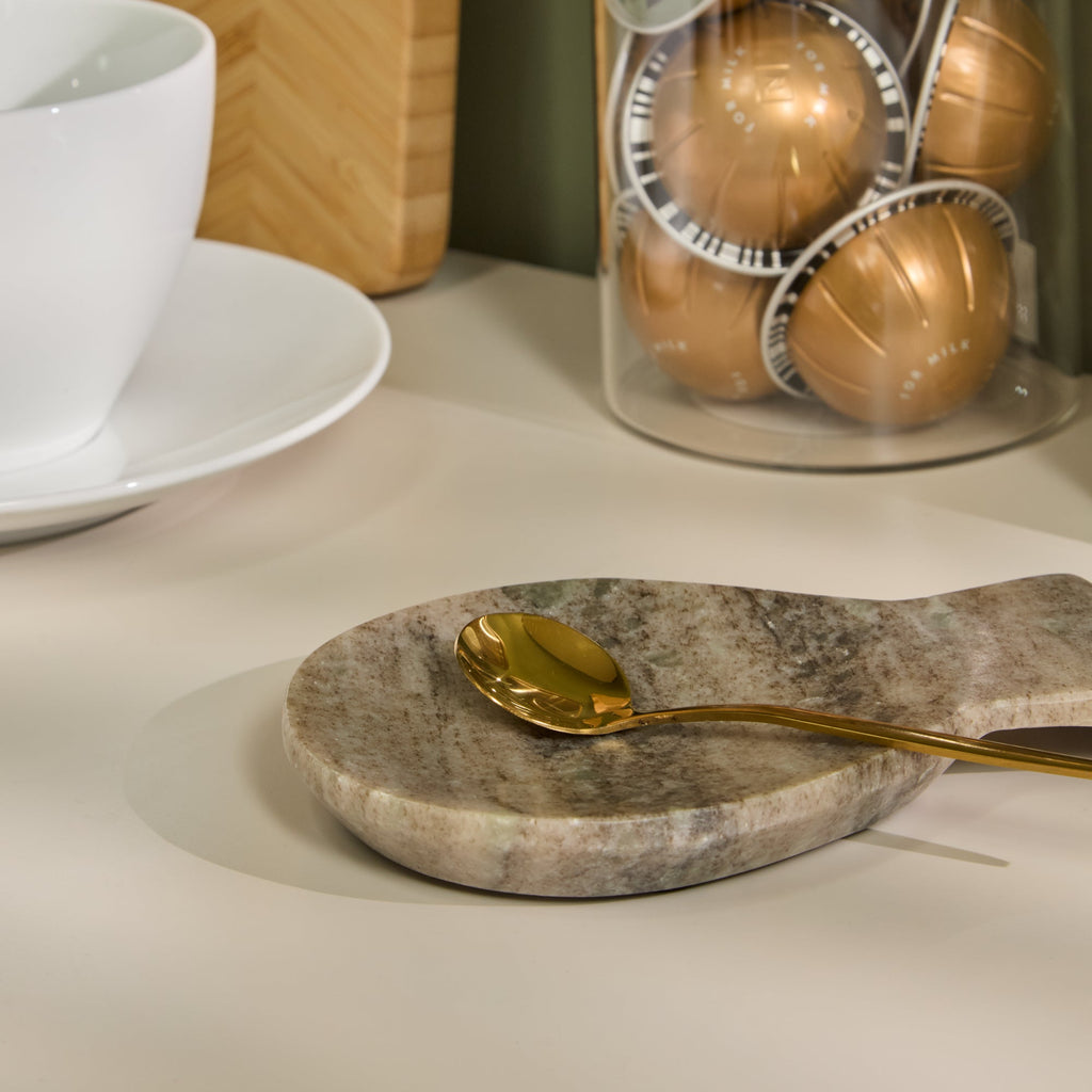 Tiree 15cm Spoon Rest - Beige Marble