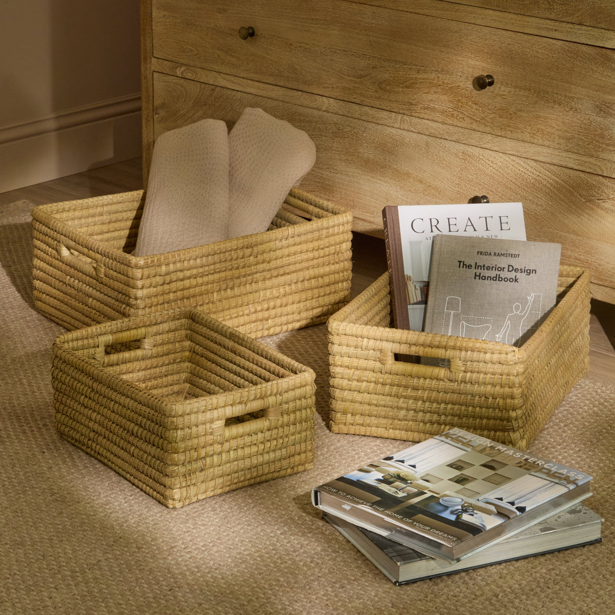 Kalna 45x35cm Rectangular Sea Grass Basket - Natural