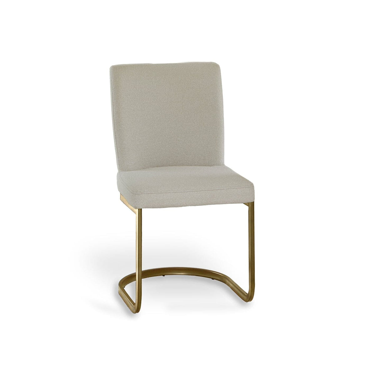 OUTLET - Lola Light Beige Boucle Dining Chairs - Set of 2 - Gold Legs
