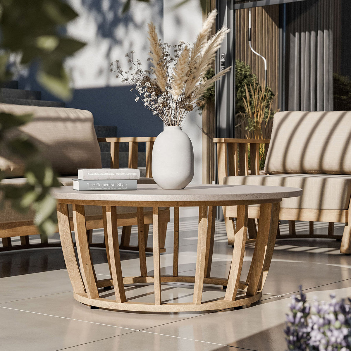 Lucca 5 Seater Acacia Lounging Set with Coffee Table