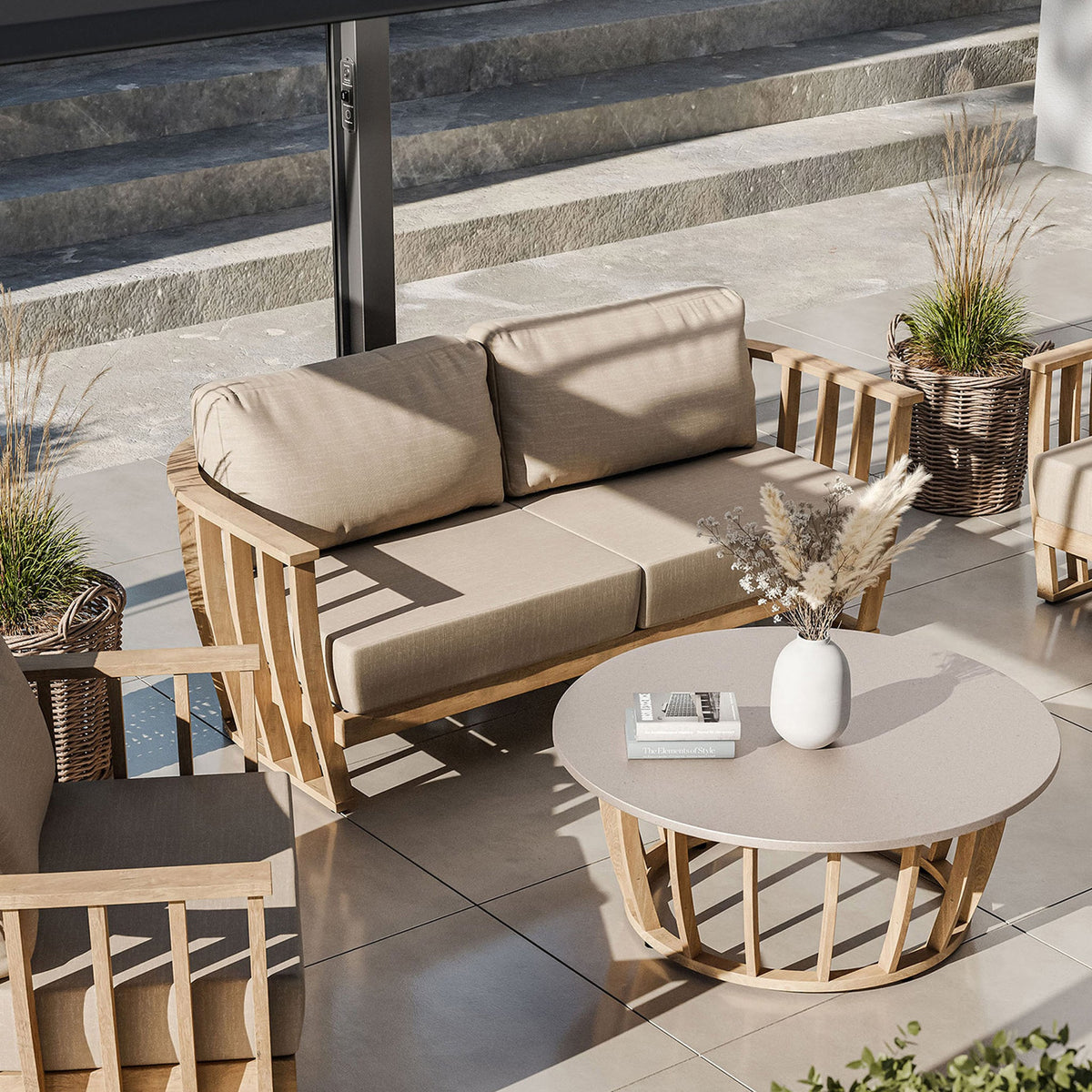 Lucca 5 Seater Acacia Lounging Set with Coffee Table