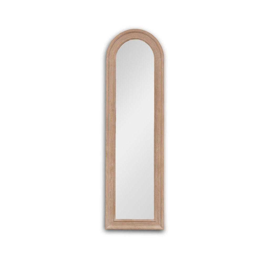 Langton 170x50cm Wooden Arch Floor Mirror - Whitewash