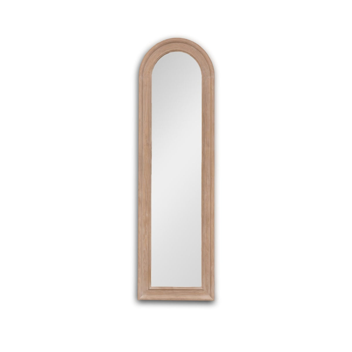 Langton 170x50cm Wooden Arch Floor Mirror - Whitewash