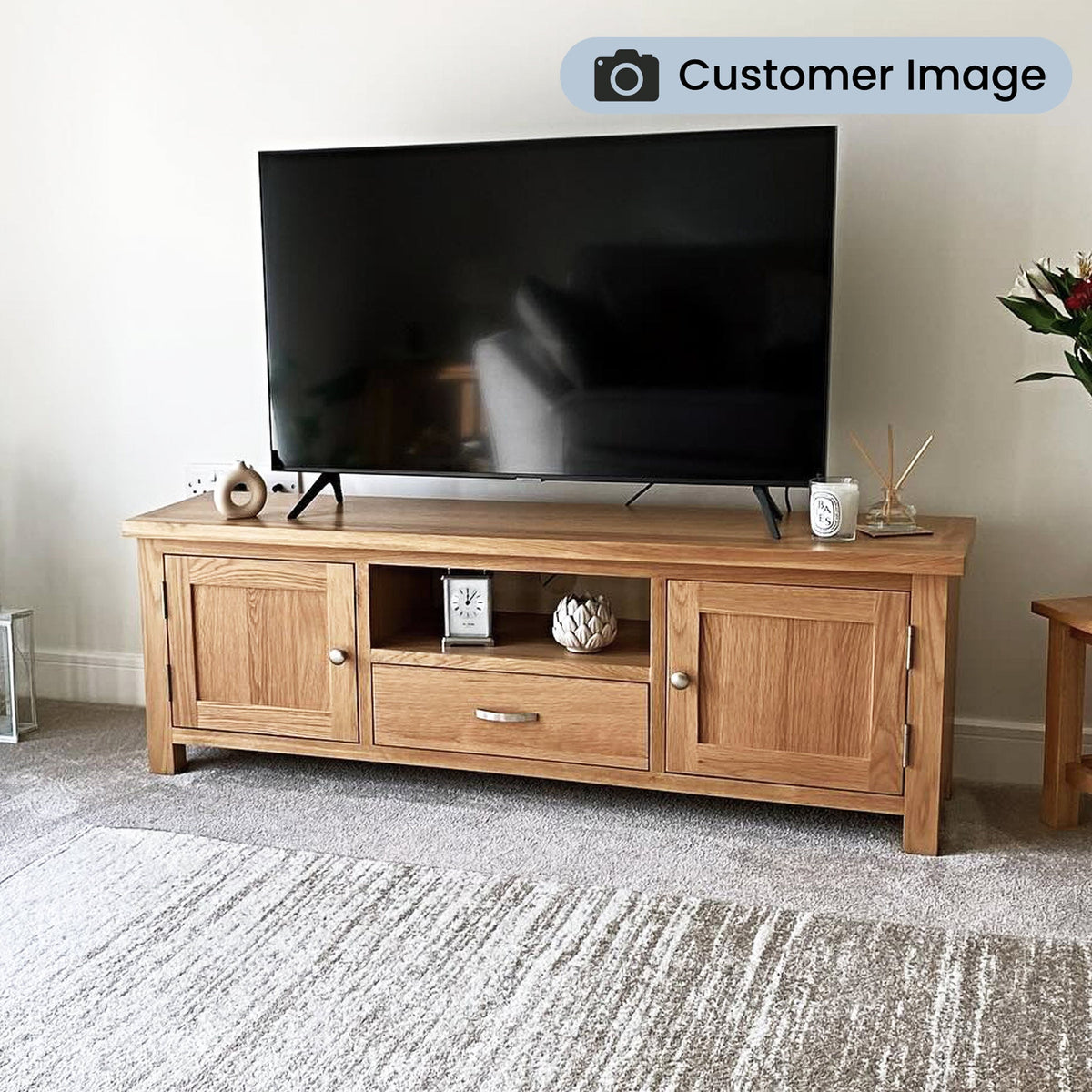 London Oak 140cm Wide TV Stand