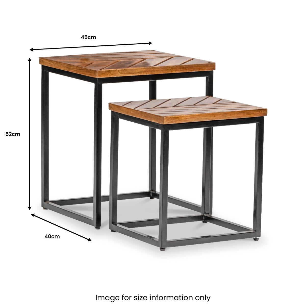 Loric Parquet Mango Wood Nest Of Tables