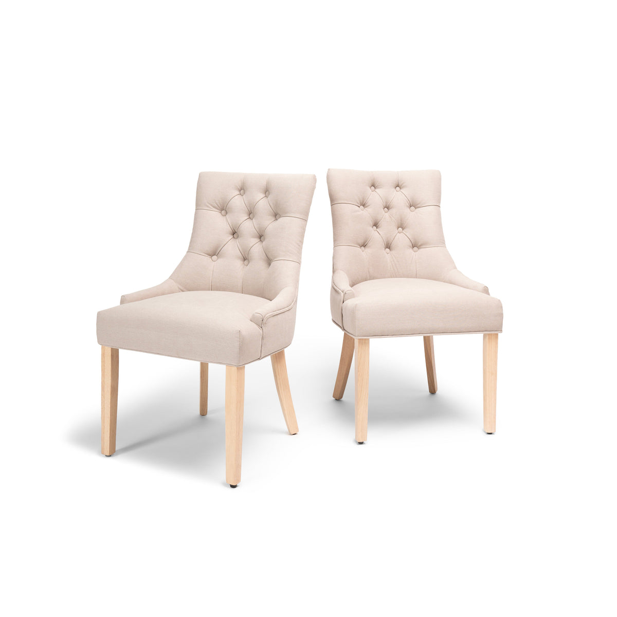 Louis Sand Dining Chairs - Set of 2 - Whitewash Legs
