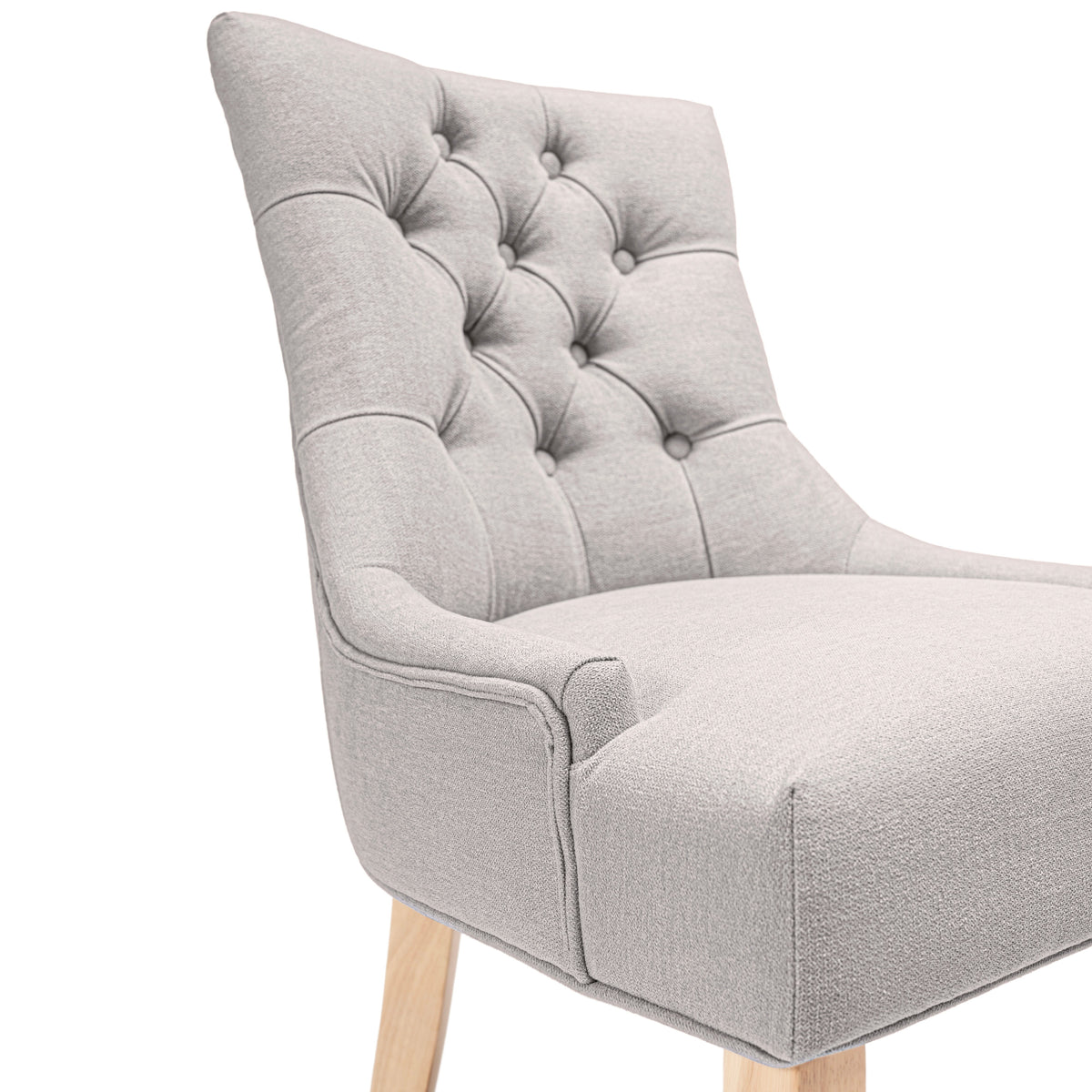 Louis Soft Beige Dining Chairs - Set of 2 - Whitewash Legs