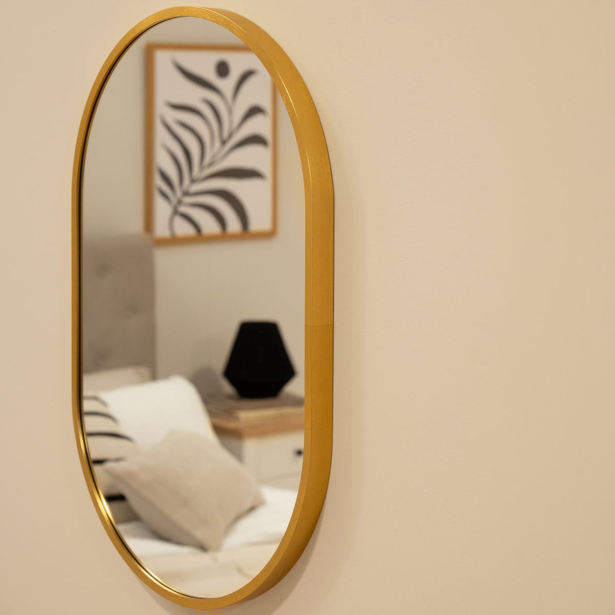 Lowesby 60X40cm Metal Capsule Mirror - Gold
