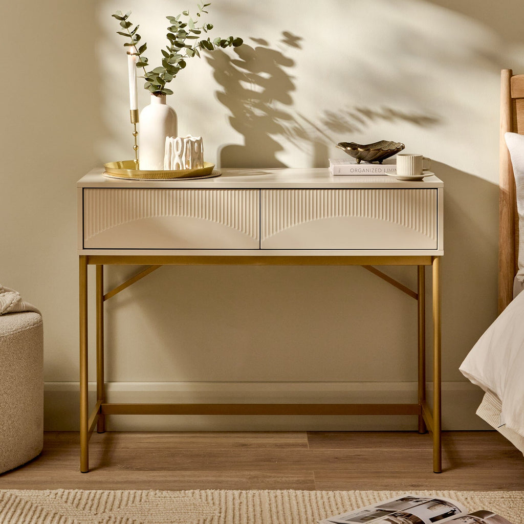 Luella 100cm Fluted Dressing Table - Driftwood