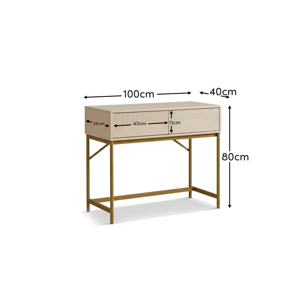 Luella 100cm Fluted Dressing Table - Driftwood