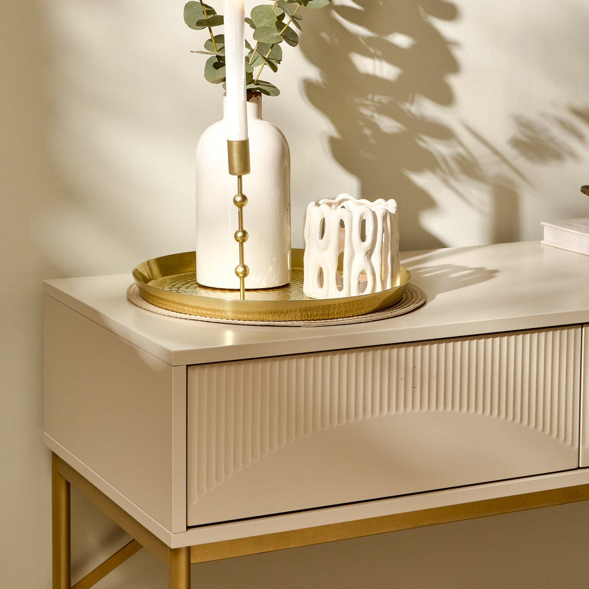 Luella 100cm Fluted Dressing Table - Driftwood