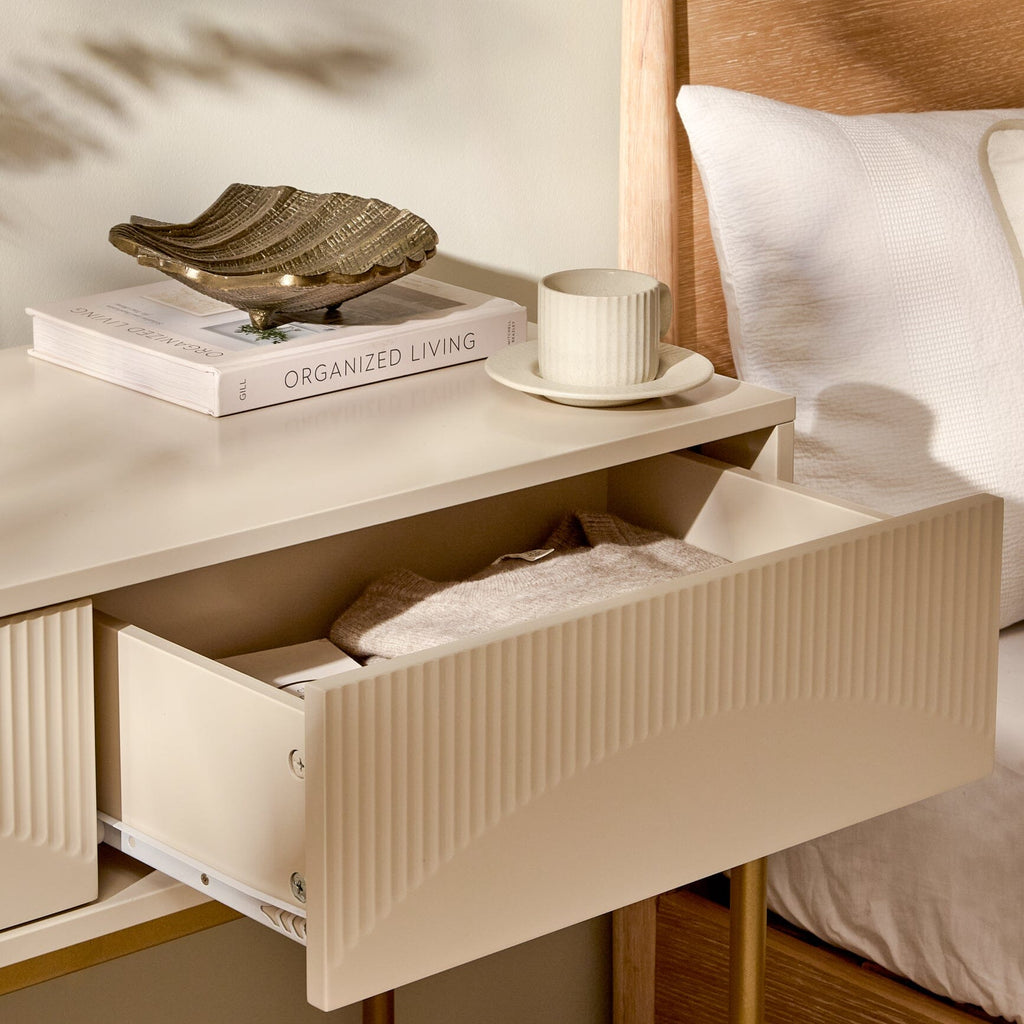 Luella 100cm Fluted Dressing Table - Driftwood