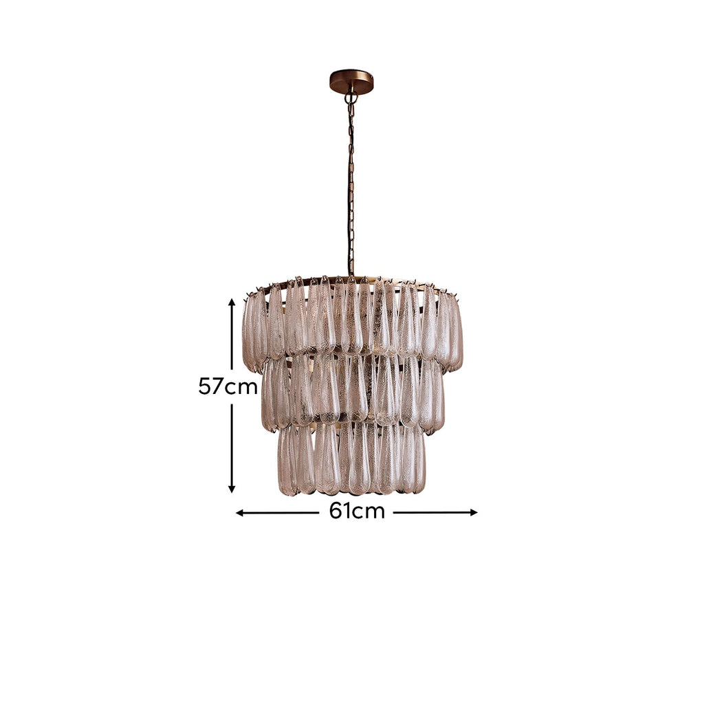 Lussington 89cm Glass Chandelier - Gold