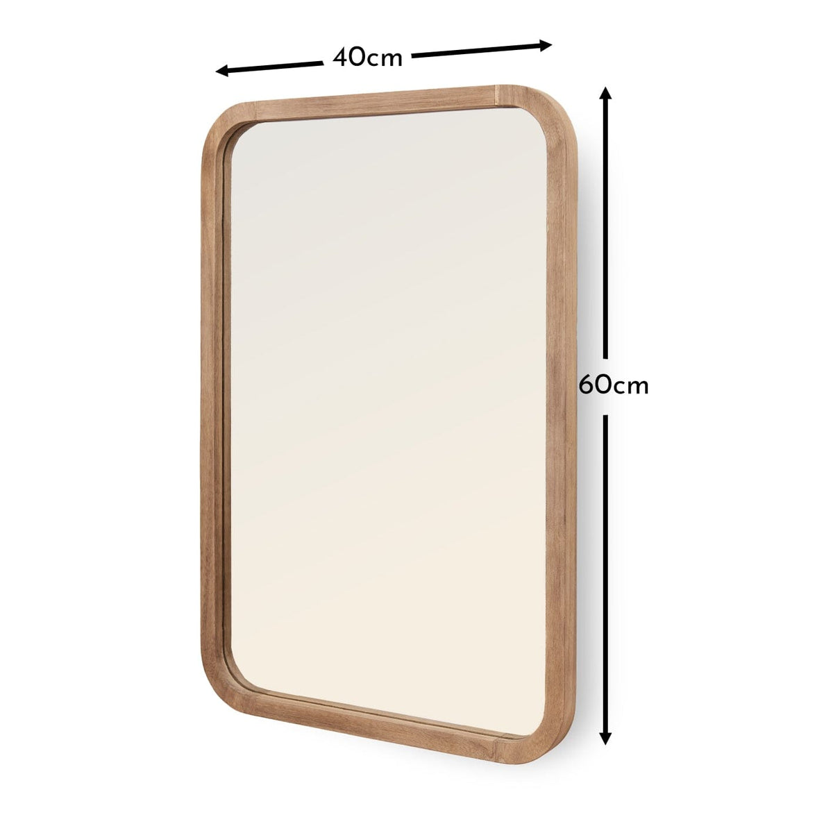 Lyndon 60x40cm Wooden Mirror - Natural