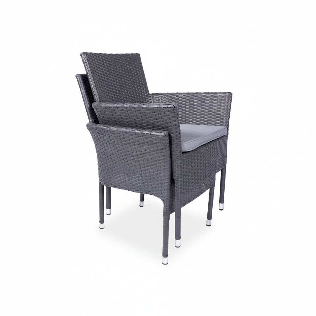 Malaga 2 Seat Deluxe Stacking Rattan Bistro Set