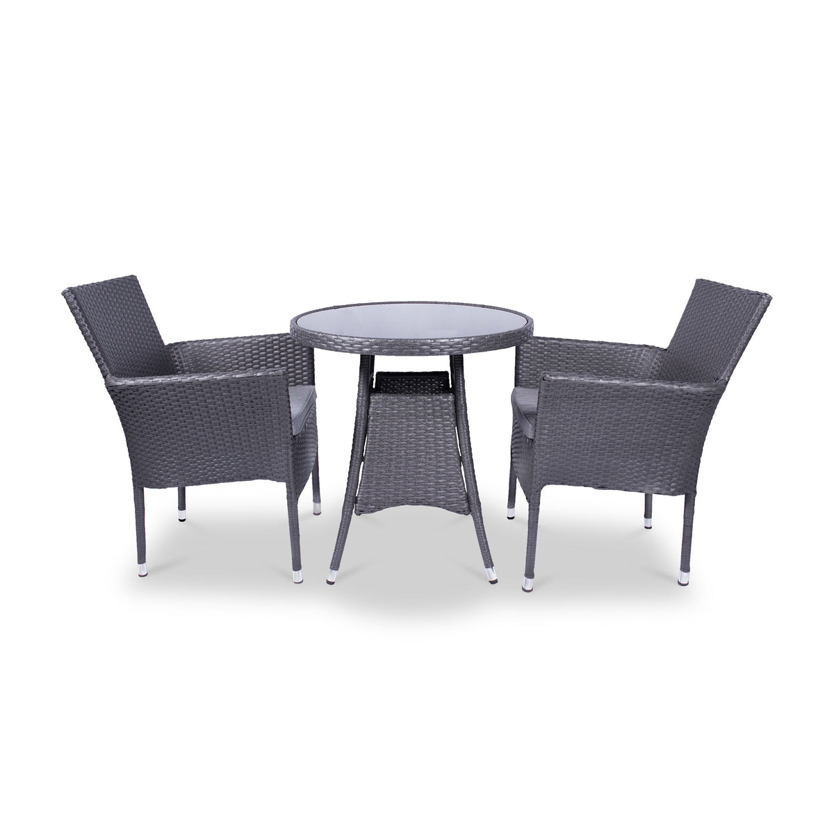 Malaga 2 Seat Deluxe Stacking Rattan Bistro Set