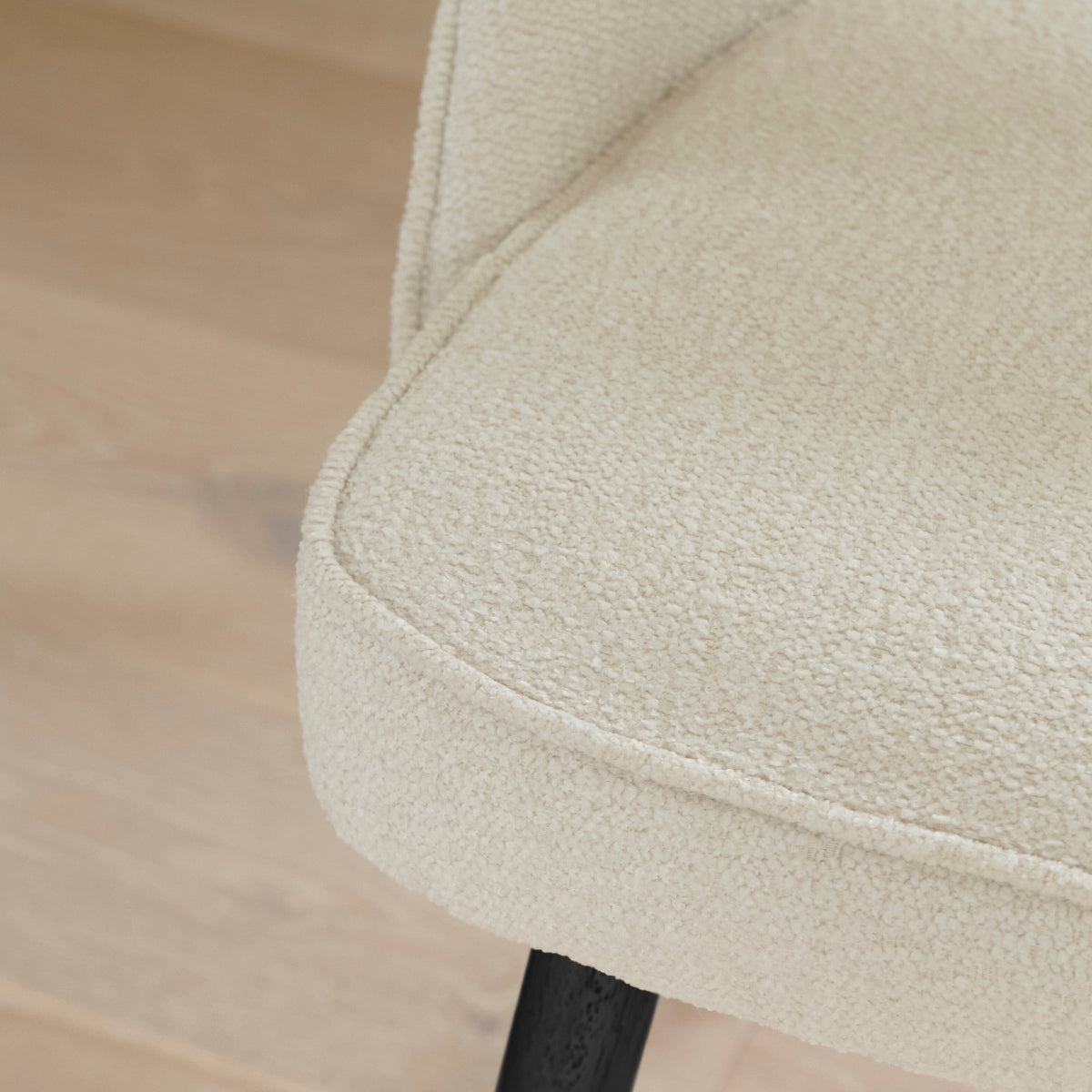 Marilyn Boucle Dining Chairs - Set of 2 - Black Oak Legs