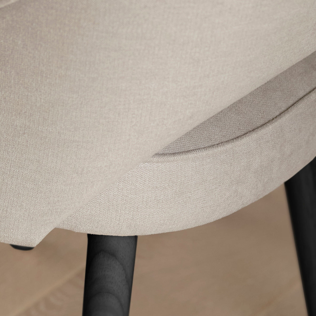 OUTLET - Marilyn Soft Beige Dining Chairs - Set of 2 - Black Oak Legs