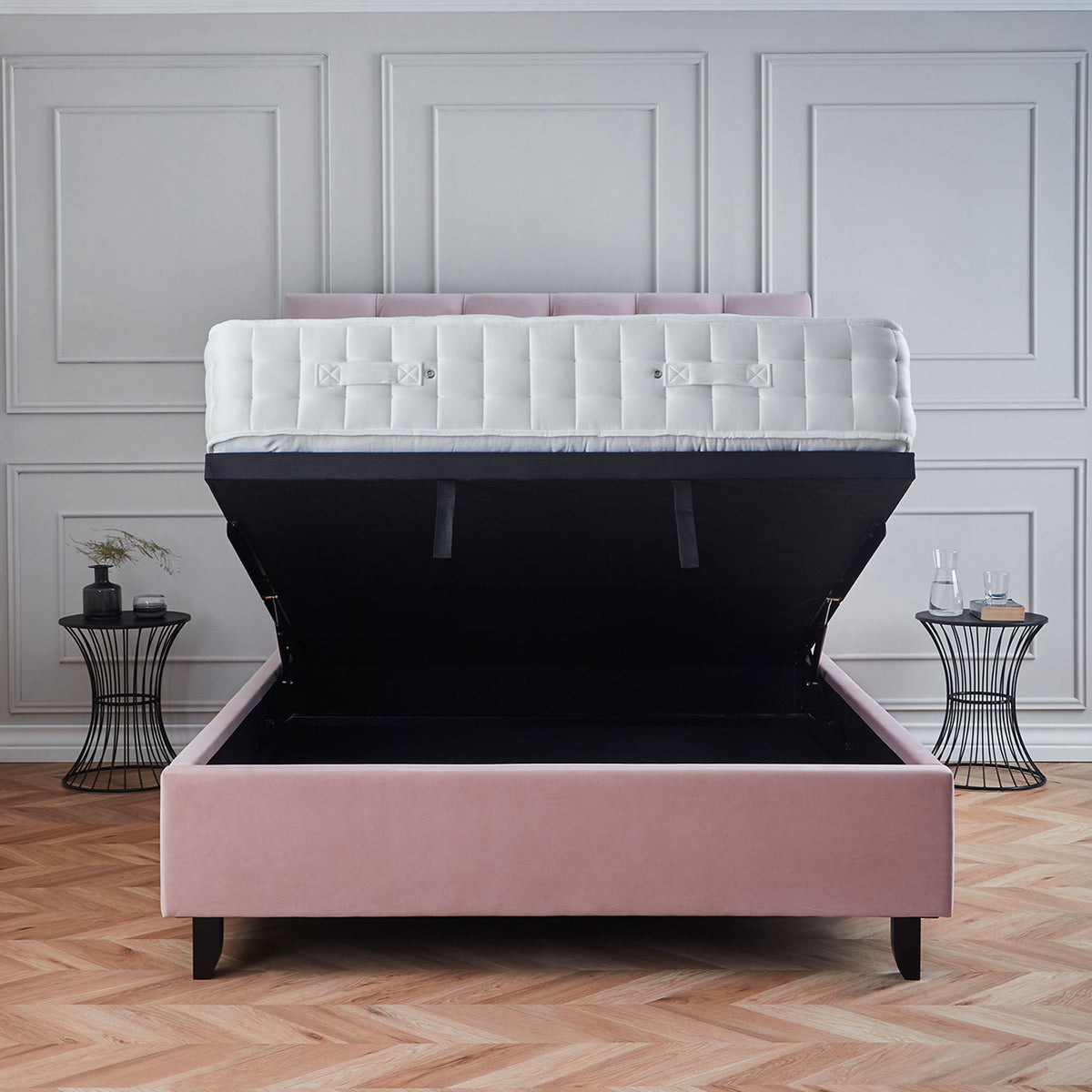 Francis Premier Velvet Ottoman Storage Bed Frame