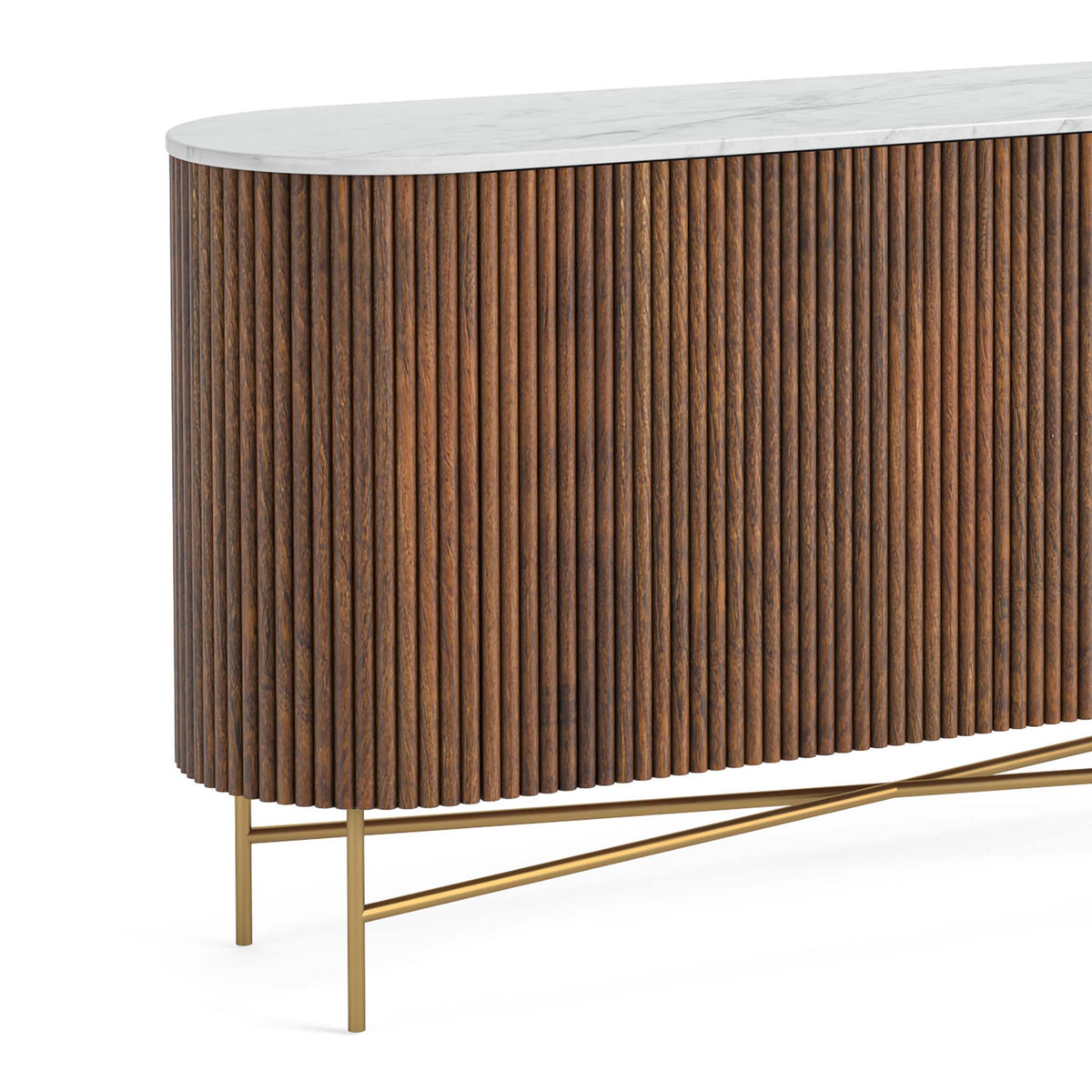 Milo Mango & Marble Fluted Sideboard