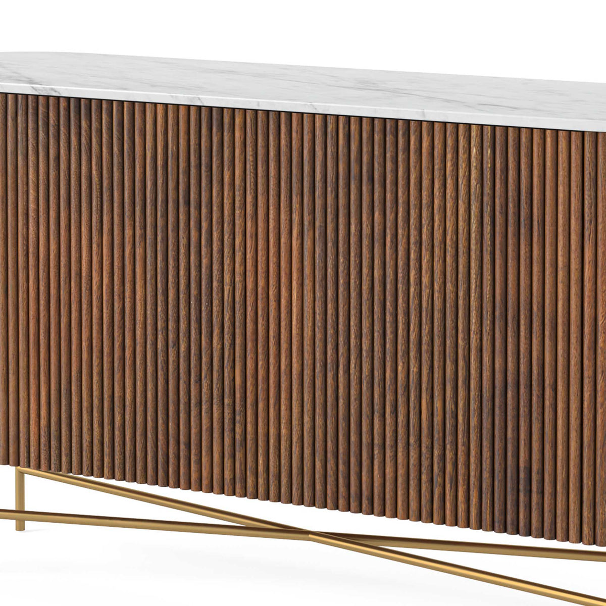 Milo Mango & Marble Fluted Sideboard
