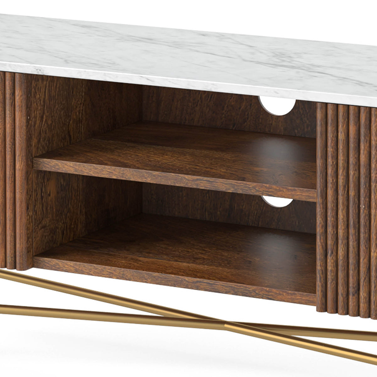 Milo Mango & Marble Fluted Wide TV Media Unit
