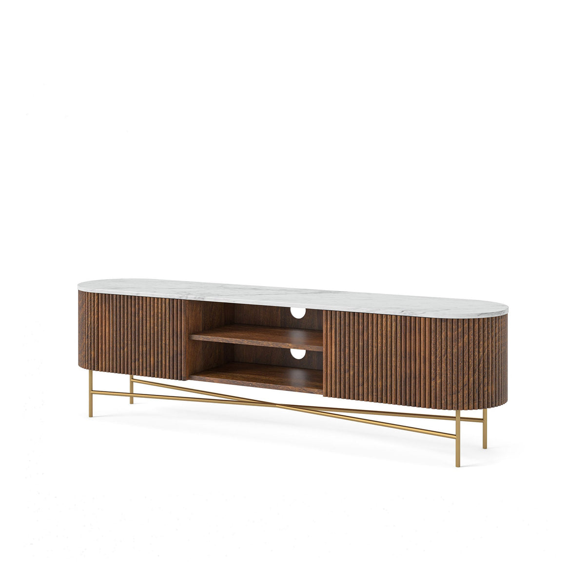Milo Mango & Marble Fluted Extra Large TV Media Unit