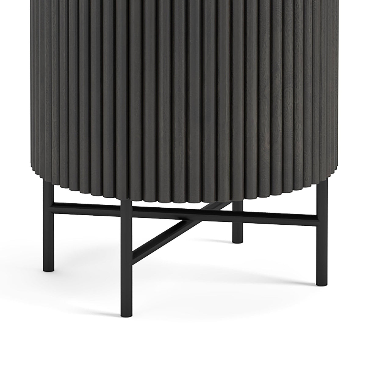 Milo Mango & Marble Round Fluted Bedside Table