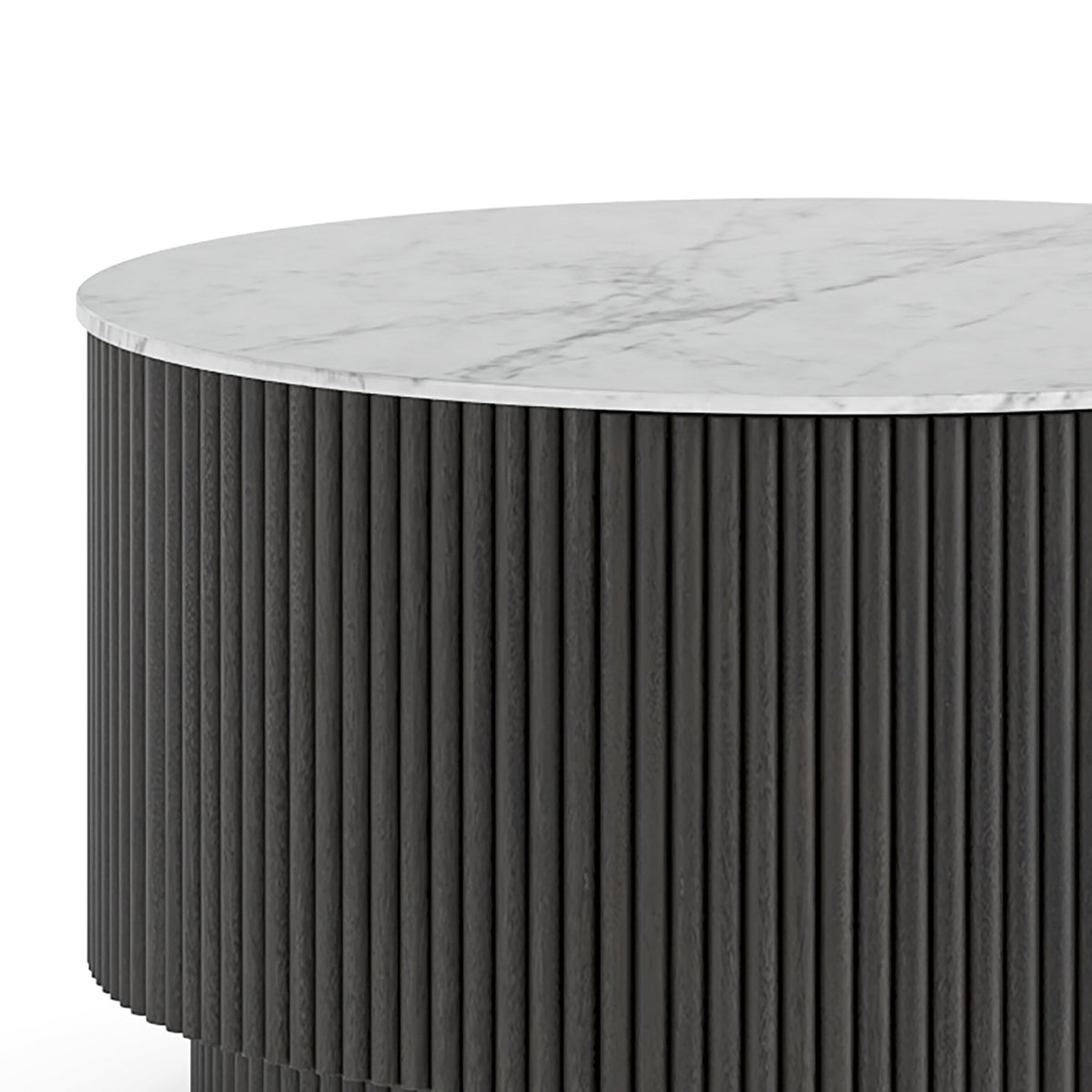 Milo Mango & Marble Round Fluted Coffee Table