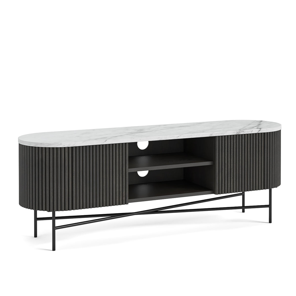 Milo Mango & Marble Fluted Wide TV Media Unit