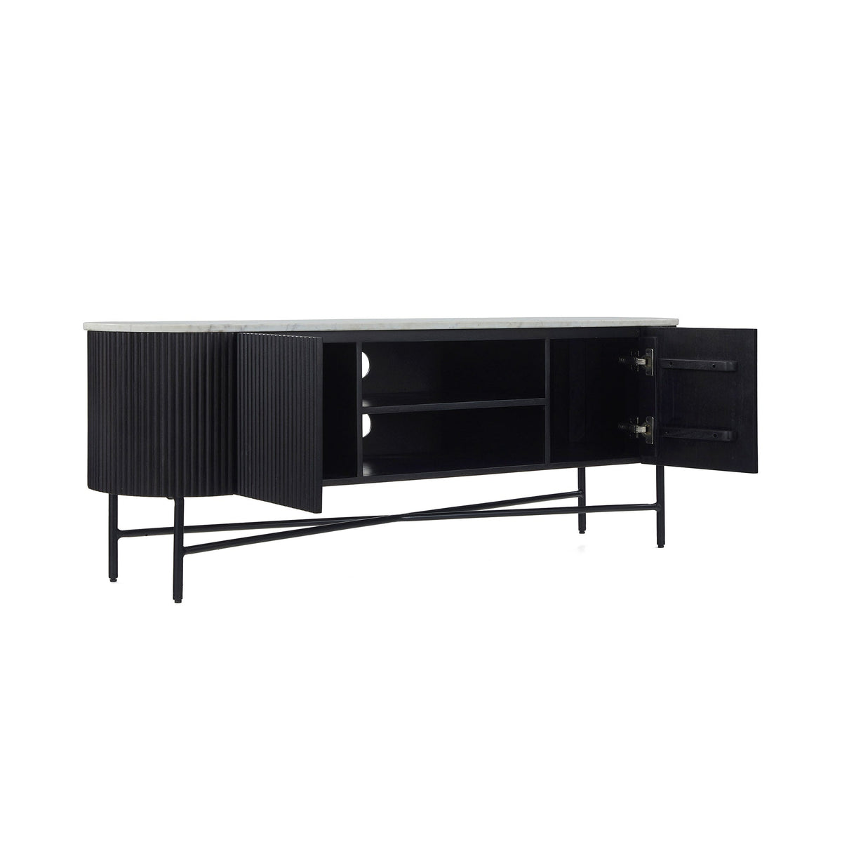 Milo Mango & Marble Fluted Wide TV Media Unit