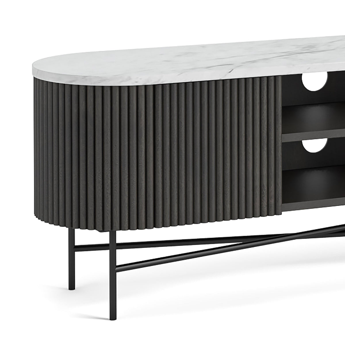 Milo Mango & Marble Fluted Wide TV Media Unit