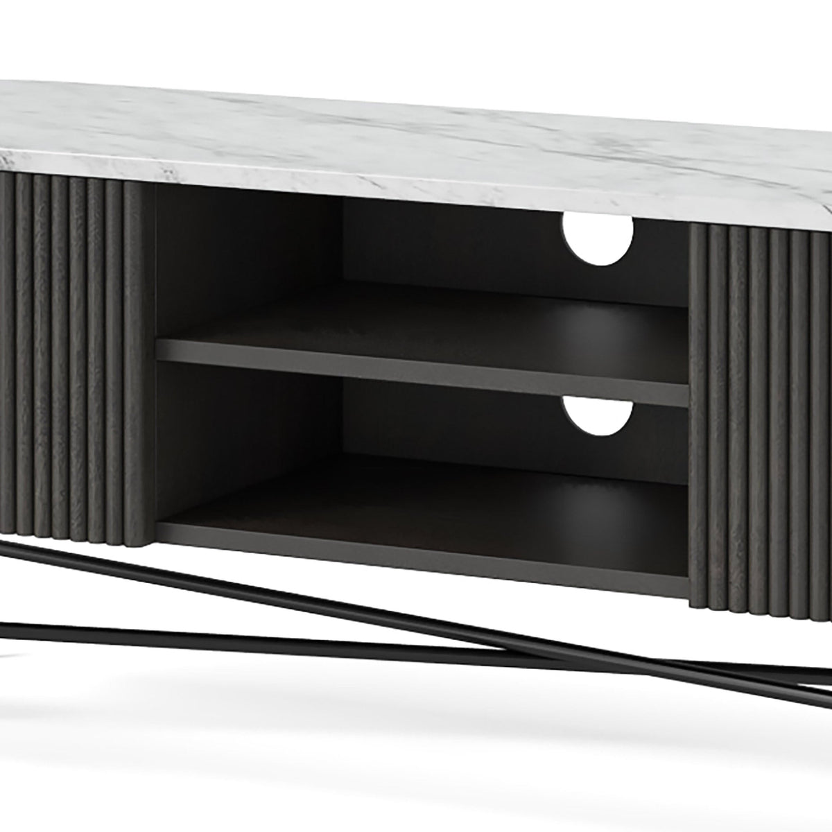 Milo Mango & Marble Fluted Wide TV Media Unit
