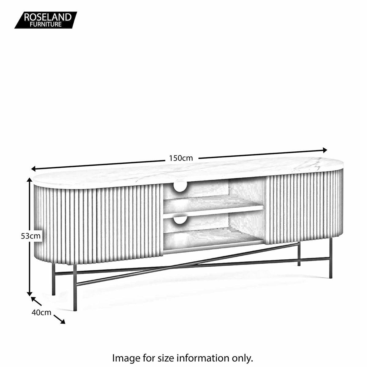 Milo Mango & Marble Fluted Wide TV Media Unit