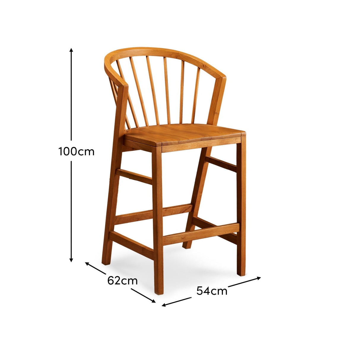 Mabel Classic Oak Bar Stools - Set of 2