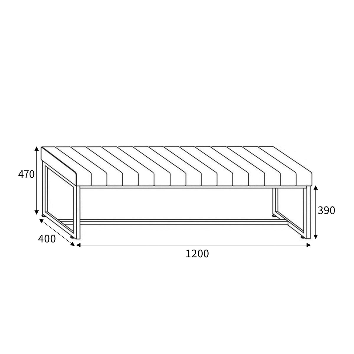 Maelis Grey Faux Leather Dining Bench