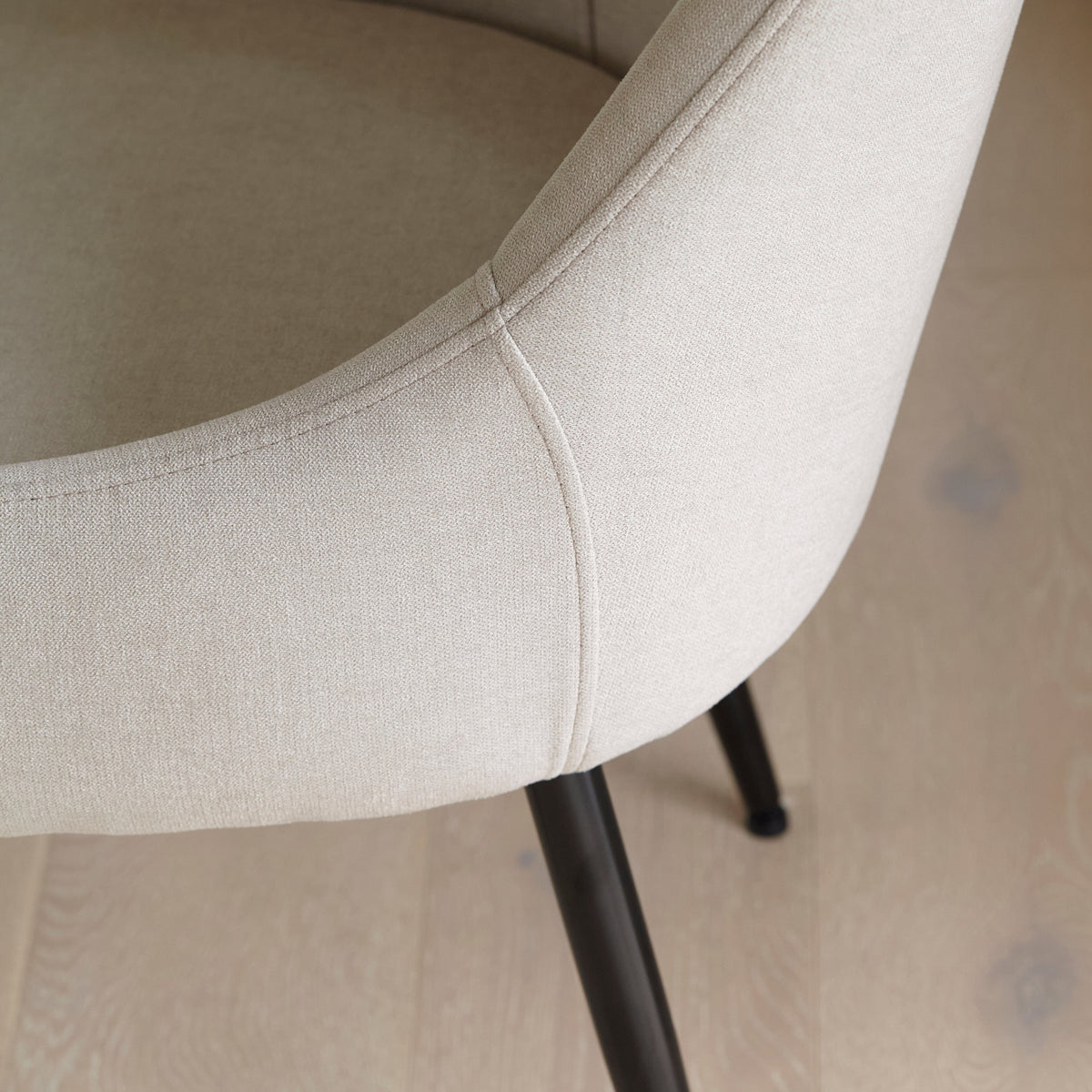 OUTLET - Maeve Soft Beige Dining Chairs - Set of 2 - Black Legs