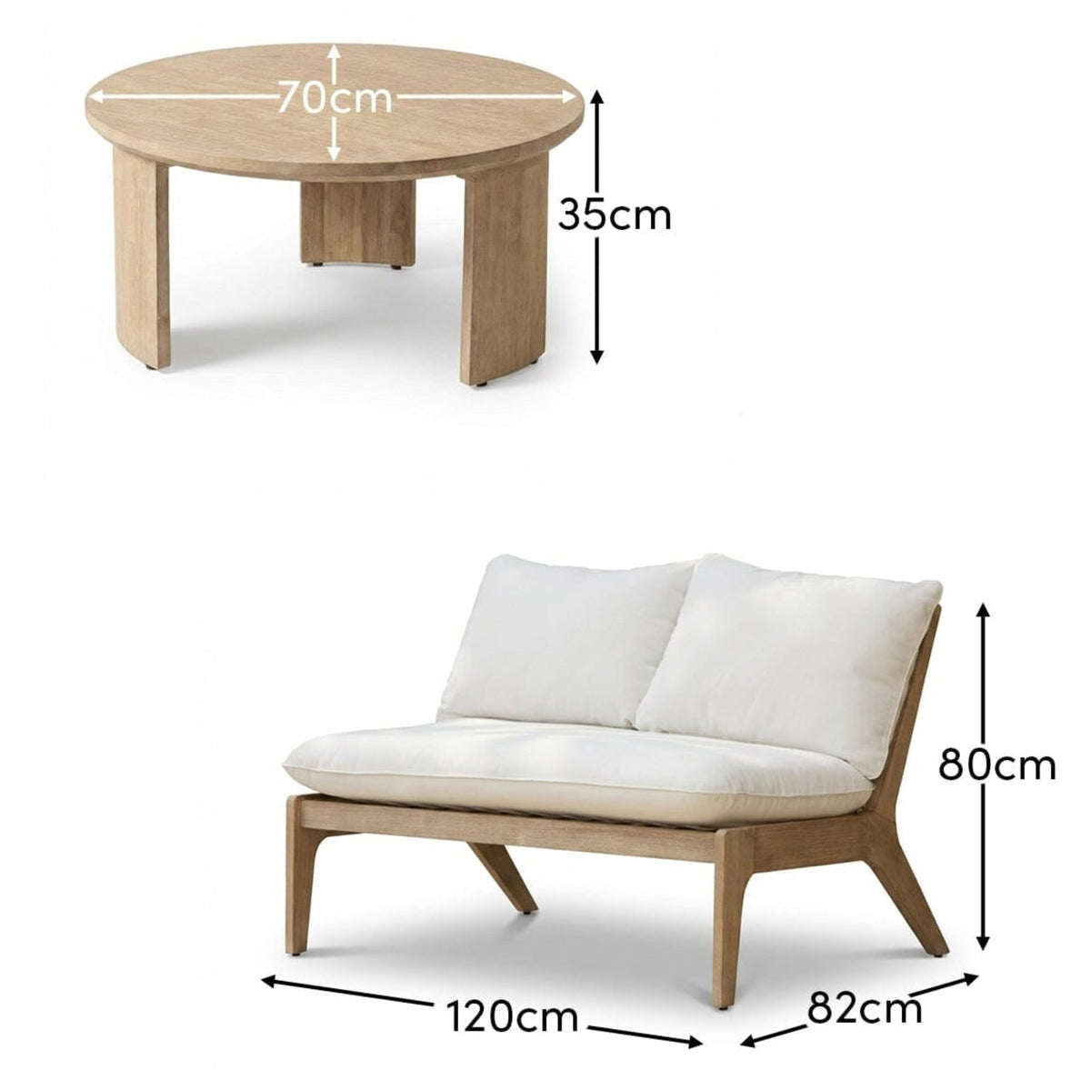 Mali 4 Seater Wooden Garden Sofa Set with Coffee Table