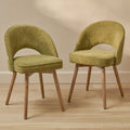 Marilyn Moss Green Dining Chairs - Set of 2 - Almond Brown Legs