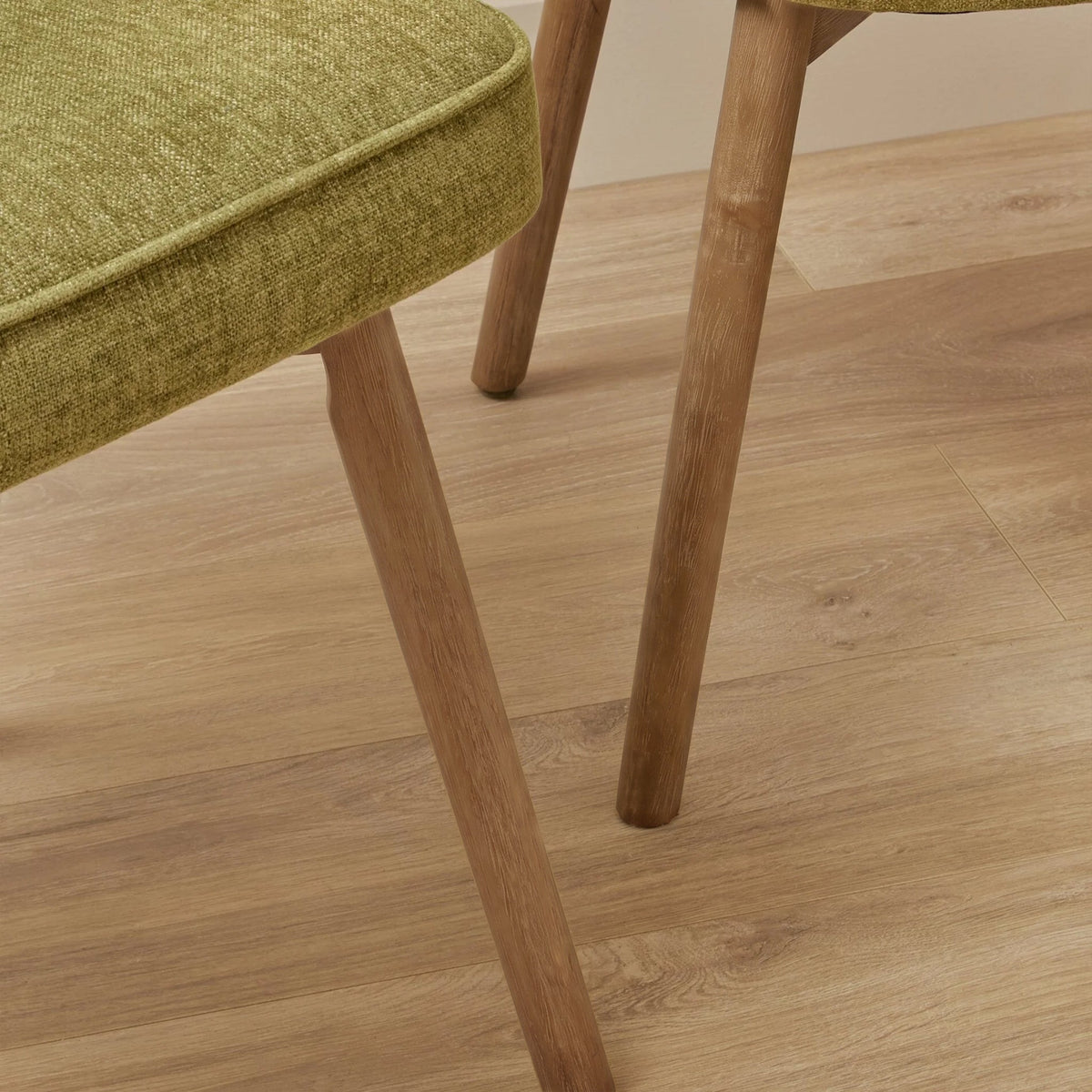 Marilyn Moss Green Dining Chairs - Set of 2 - Almond Brown Legs