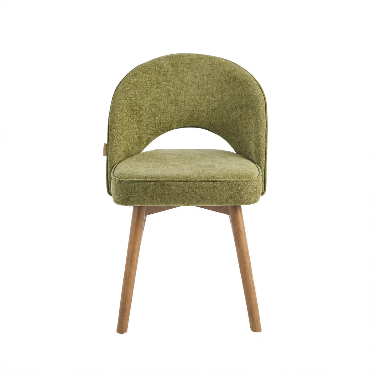 Marilyn Moss Green Dining Chairs - Set of 2 - Almond Brown Legs