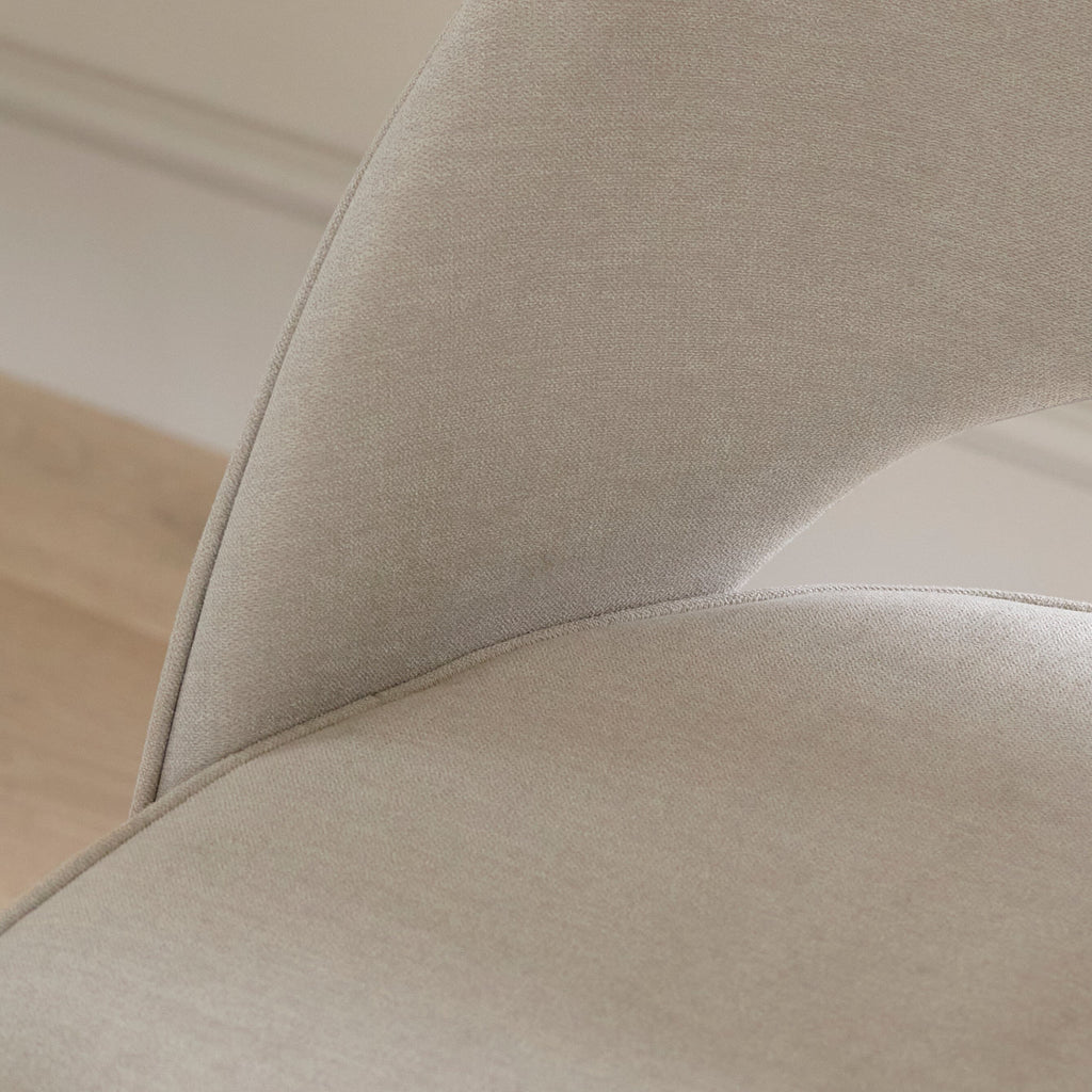 OUTLET - Marilyn Soft Beige Dining Chairs - Set of 2 - Whitewash Oak Legs