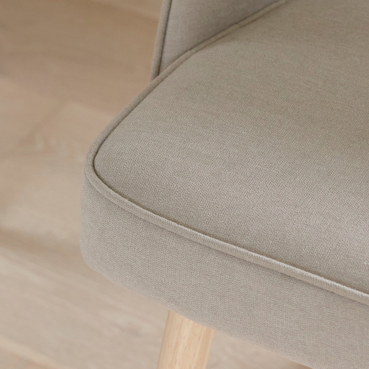 OUTLET - Marilyn Soft Beige Dining Chairs - Set of 2 - Whitewash Oak Legs