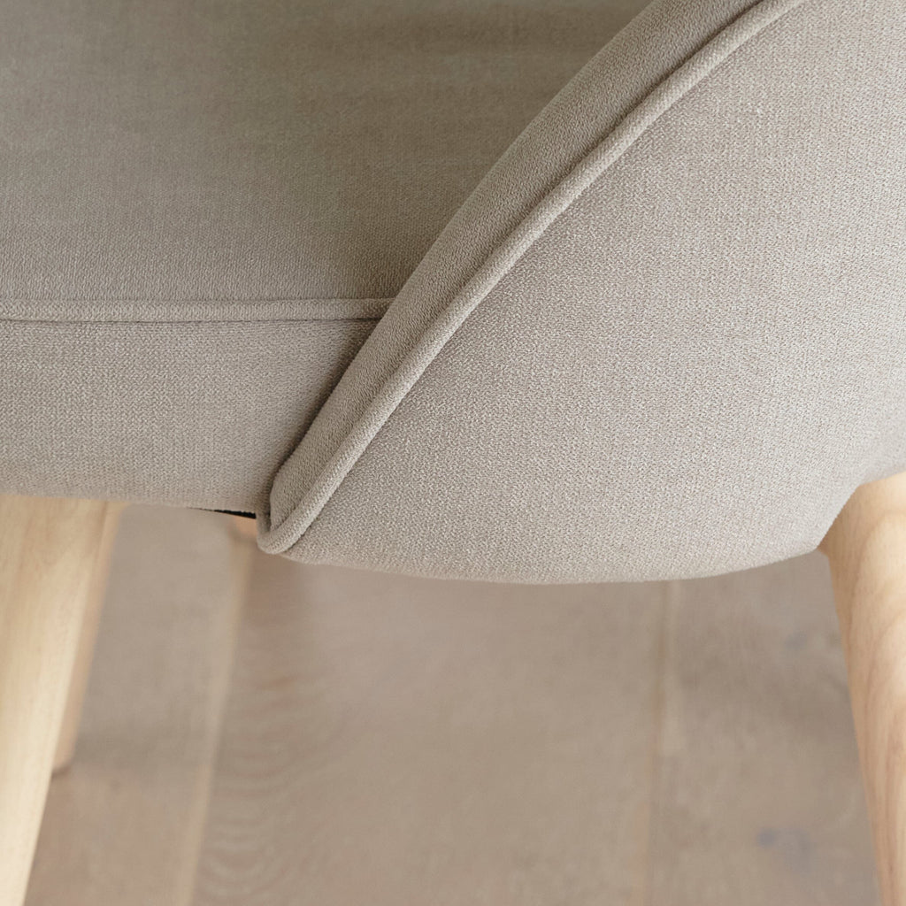 OUTLET - Marilyn Soft Beige Dining Chairs - Set of 2 - Whitewash Oak Legs