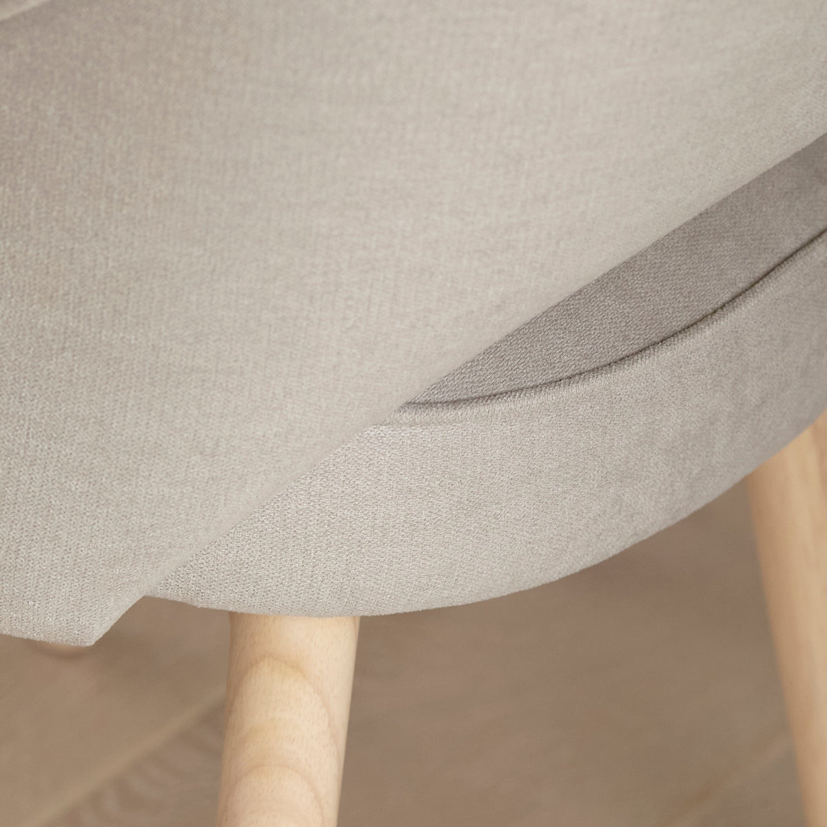 OUTLET - Marilyn Soft Beige Dining Chairs - Set of 2 - Whitewash Oak Legs