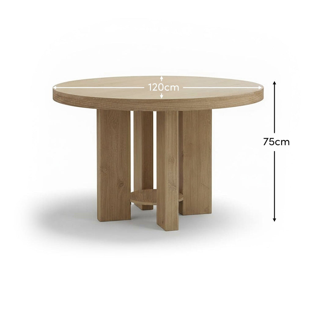 Marlon Whitewash Oak Round Dining Table